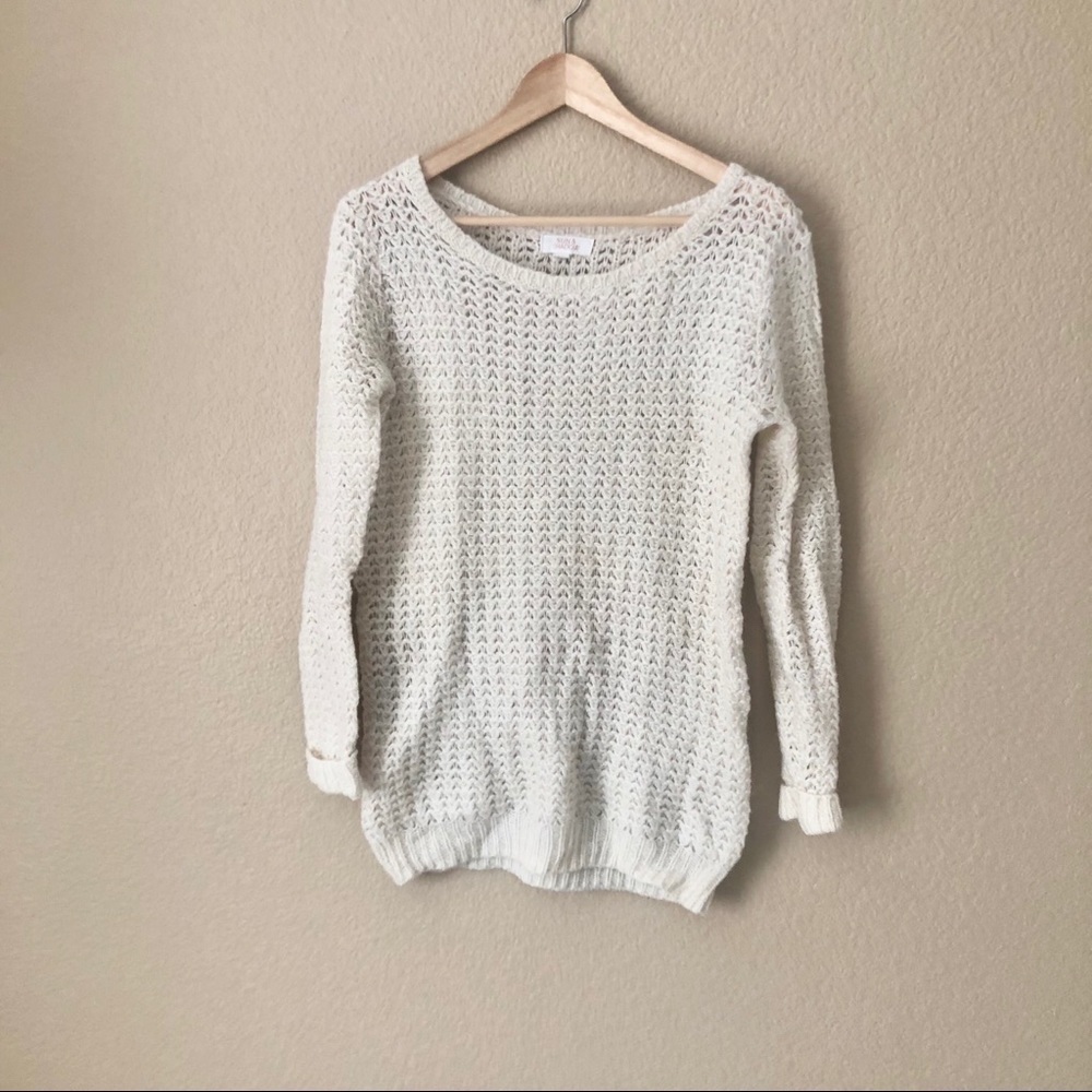 Sun & Shadow open knit sweater